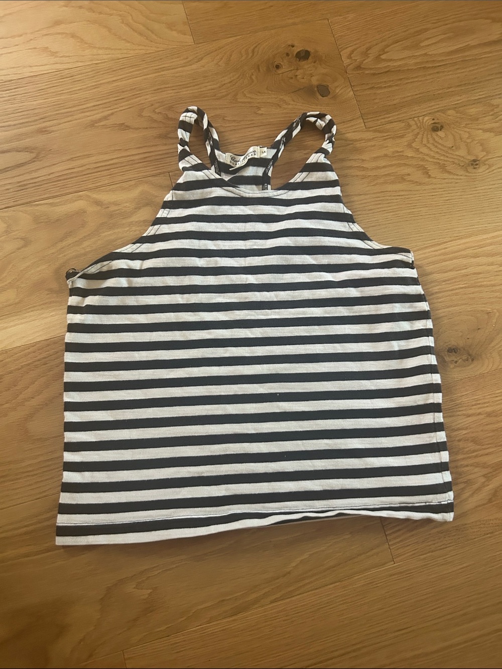 Club Monaco Black & White Striped Racerback Tank